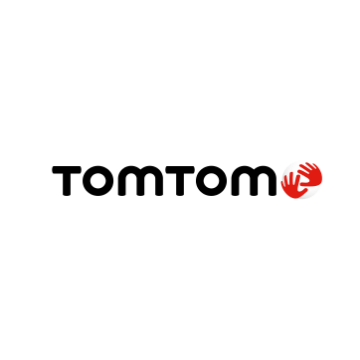 TomTom Markenlogo mit rotem Handsymbol